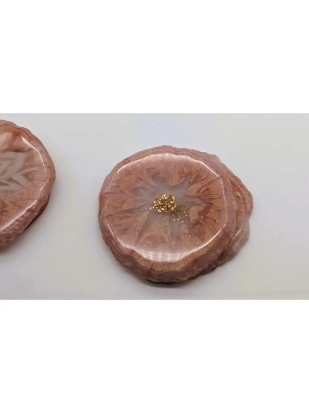 Handmade Pink Floral Epoxy Resin Coaster Set | Set of 4 Drink Coasters